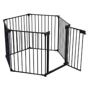 150″ Adjustable 6-Panel Metal Safety Gate – Foldable Freestanding Play Yard & Safety Fence