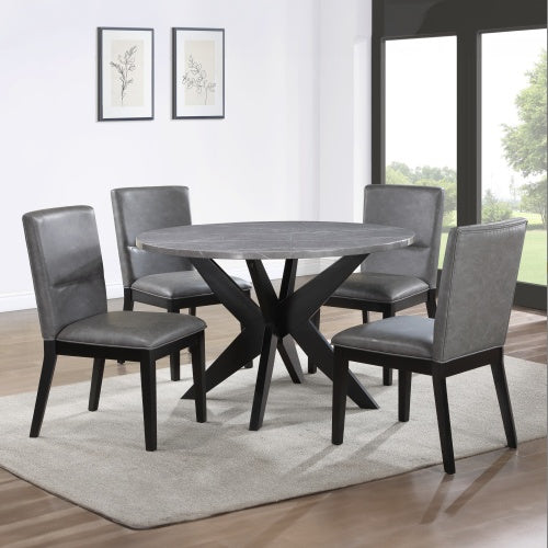 Amy 5-Piece Kitchen & Dining Table Set for 4 (Gray)