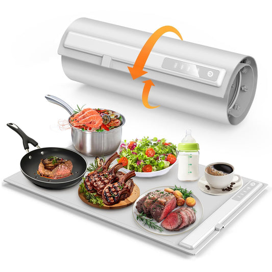 Foldable Electric Food Warming Mat - Silicone Heating Tray with 3 Temperature Settings for Buffets & Parties