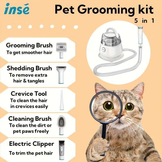 5-in-1 Pet Shaver – Grooming Tool for Cats & Dogs, Hair Cleaning & Trimming - PulinGO