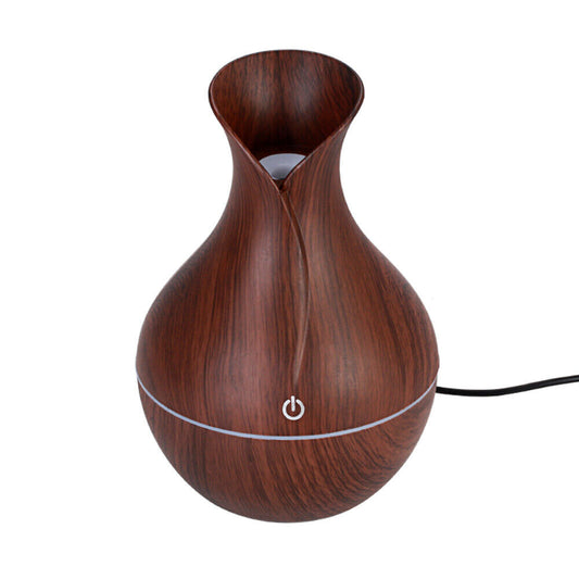 LED Ultrasonic Aroma Humidifier Essential Oil Diffuser – Vase-Shaped Smoke Fountain, Aromatherapy Air Purifier with LED Mood Light