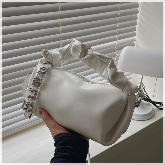 Women’s Pleated Shoulder Bag – Fairy Student Underarm Handbag for Daily Use