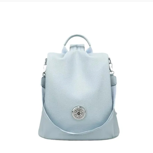 Haze Blue Shoulder Bag 🎒 Large-Capacity Fashion Ladies Backpack – Seasonal Trend 2025