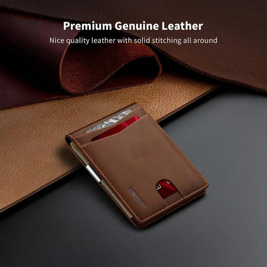 Elegant Slim Bifold Wallet with RFID Security