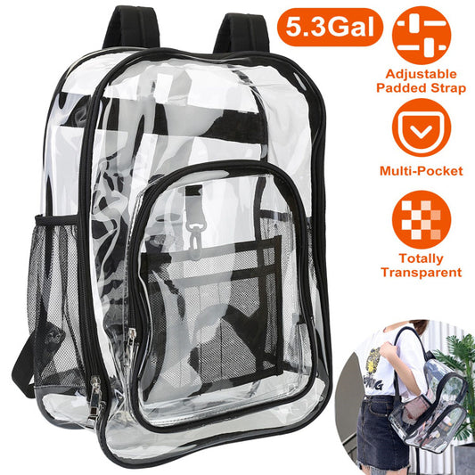 Large Transparent School Bag – Clear Backpack for School, Stadium, Travel & Events