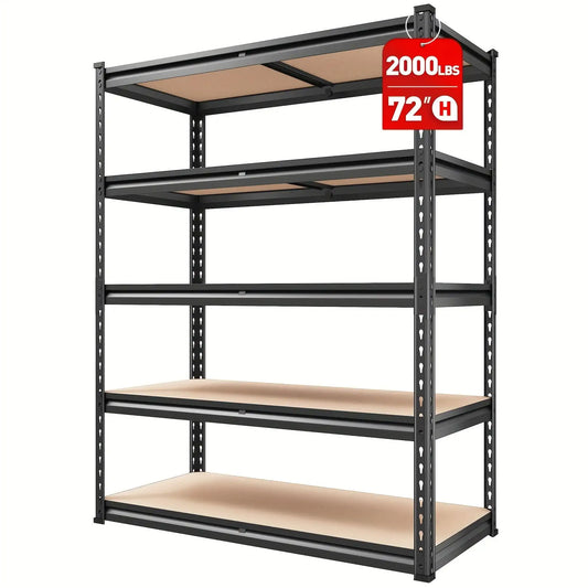 2000LBS Garage Shelving Storage Shelves Heavy Duty Shelving 5 Tier Metal Shelving Units For Garage Shelves 72"H X35.5"W X 15.8"D, Adjustable Metal Shelving Unit For Garage Shelves Utility Rack Shelf For Basement Pantry Closet - PulinGO