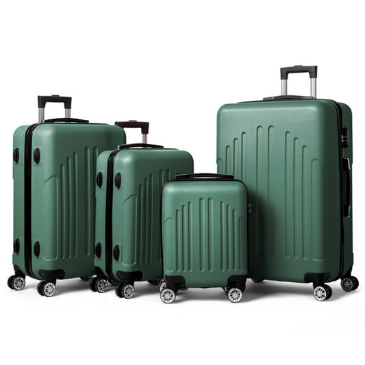 Vertical Stripe 4-in-1 Expandable Hard Shell Suitcase Set with Spinner Wheels & TSA Lock