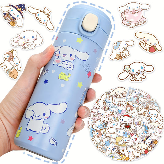 Cinnamoroll Double-Wall Stainless Steel Insulated Bottle – 50 Stickers & Leak-Proof Design