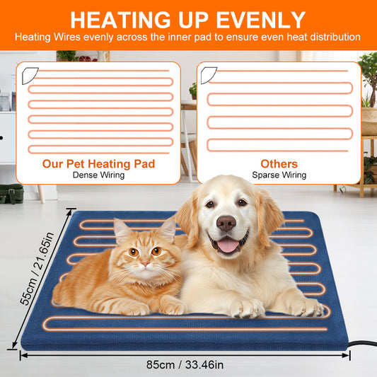 Pet Heating Pad – Waterproof Electric Heating Mat with Adjustable Temperature & Auto Shut-Off for Dogs & Cats
