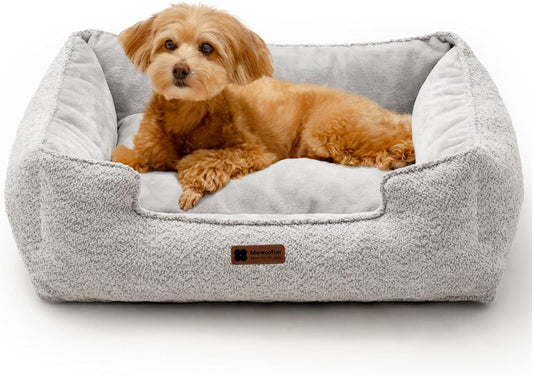 Mewoofun Medium Dog Bed – 31.5"x23.6"x9.5" Washable Rectangle Pet Bed with Calming Cushion & Non-Slip Bottom