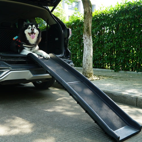 Portable Foldable Pet Ramp – Black Non-Slip Ladder for Dogs, Suitable for Trucks, Dirt Bikes & SUVs, Lightweight & Durable