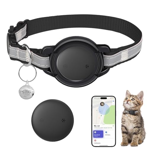 Mini GPS Cat Tracker Collar Apple Find My Compatible Waterproof Reflective Smart Cat Tracking Device No Subscription