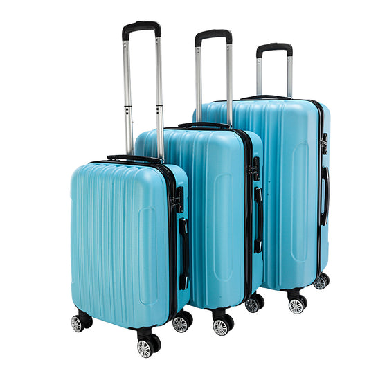 Trunk 3-in-1 Blue Expandable Hard Shell Luggage Set with Spinner Wheels & TSA Lock