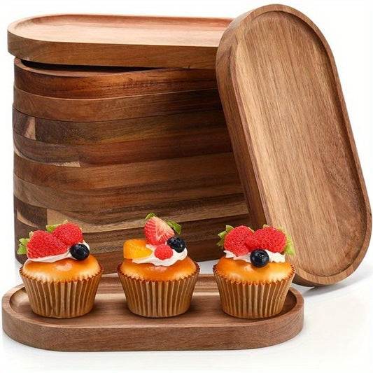 2-Piece Japanese-Style Wooden Serving Tray Set – Space-Saving, Elegant Minimalist Design