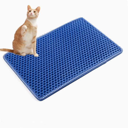Double Layer Rice Cat Litter Mat – Waterproof, Non-Slip, Easy-to-Clean Trap Pad for Indoor Cats