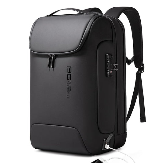 BANGE Anti-Theft Business Laptop Backpack – Waterproof Travel Backpack with USB 3.0 Fast Charging, Fits 17.3” Notebooks (Black)