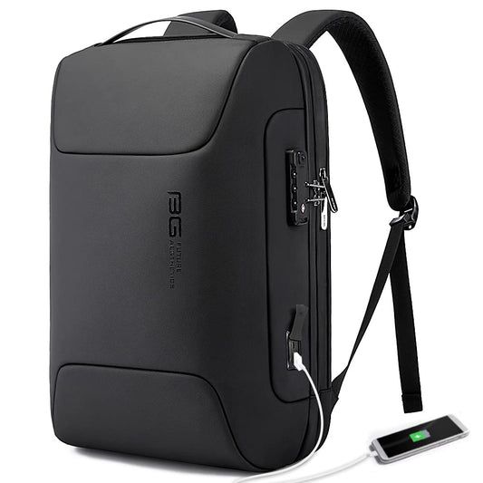 BANGE Anti-Theft Business Laptop Backpack – Smart Work Backpack with USB Charging Port, Fits 15.6” Laptops
