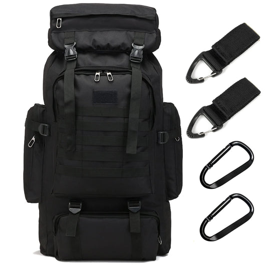 70L Tactical Hiking Backpack for Men – Waterproof Lightweight Military Rucksack with MOLLE for Camping & Outdoor Travel – Black