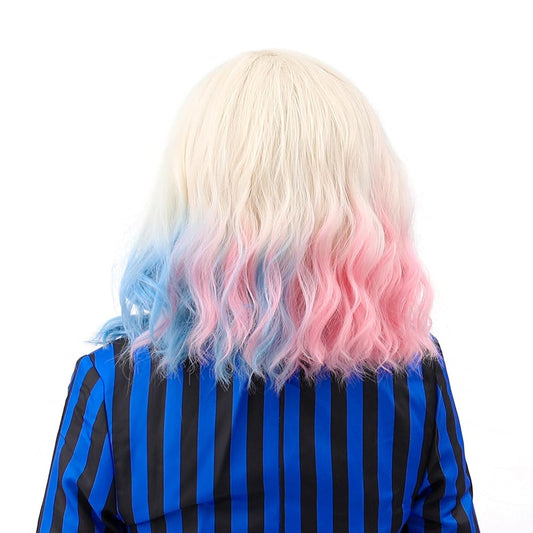 Enid Sinclair Inspired Wig – Short Pink & Blue Wavy Cosplay Hair for Women (Color: Enid-3)
