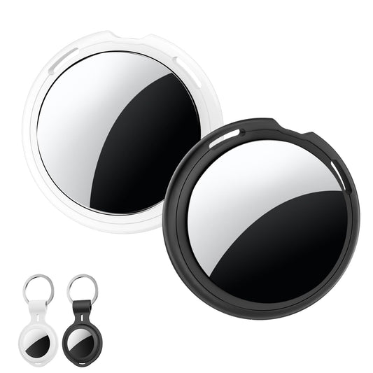 Smart Bluetooth Item Tracker 2-Pack for Apple Find My Network – No Subscription Key & Pet Locator Tags (Black + White)