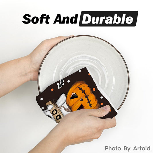 Artoid Mode Halloween Dish Towels – 2-Pack Black Kitchen Tea Towels, Soft & Absorbent Seasonal Decor (18x26 in)