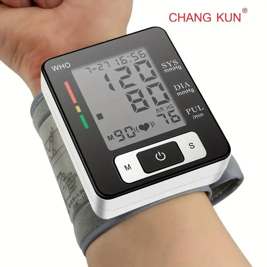 CHANG KUN Premium Wrist Blood Pressure Monitor With Pulse Heart Rate, Blood Pressure Machine With Large LCD Display - Digital Automatic Blood Pressure Wrist Cuff And Carrying Case Included, Health Monitoring For Adult And Old - PulinGO