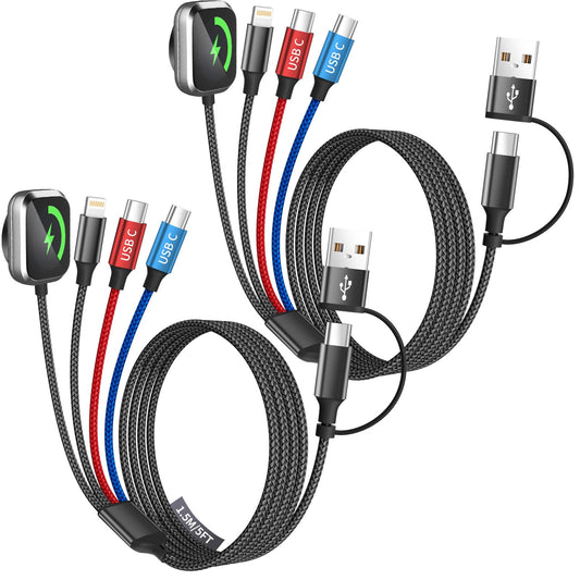 4-in-2 Multi Charging Cable for iPhone & Apple Watch – USB-A / USB-C Multi Device Charger