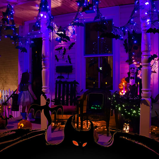 25FT Purple Halloween String Lights – 100 Mini Incandescent Bulbs, Connectable up to 125FT, Indoor/Outdoor UL Certified (Purple)