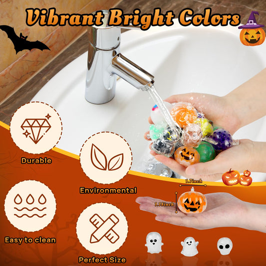 24 Pack Halloween Squishy Toys – Mini Stress Balls for Kids, Non-Candy Halloween Treats & Party Favors (First Edition)