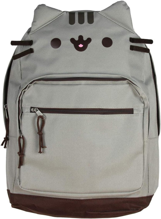 Brown Plush Cat Face 17L Backpack for Everyday Use