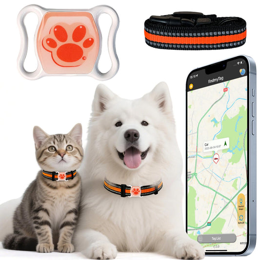 Ultra-Light Cat GPS Tracker, No Subscription, IP67 Waterproof Smart Pet Locator with 365-Day Battery & Real-Time Tracking