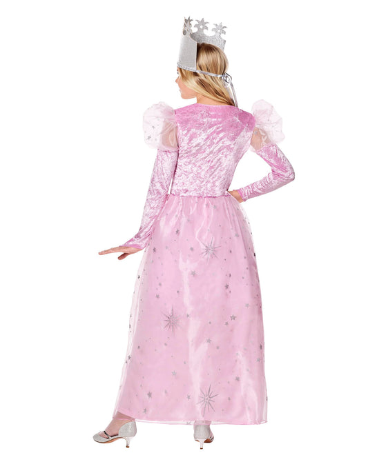 Kids Glinda Costume – Official Wizard of Oz Pink Starry Dress & Silver Crown ✨💖