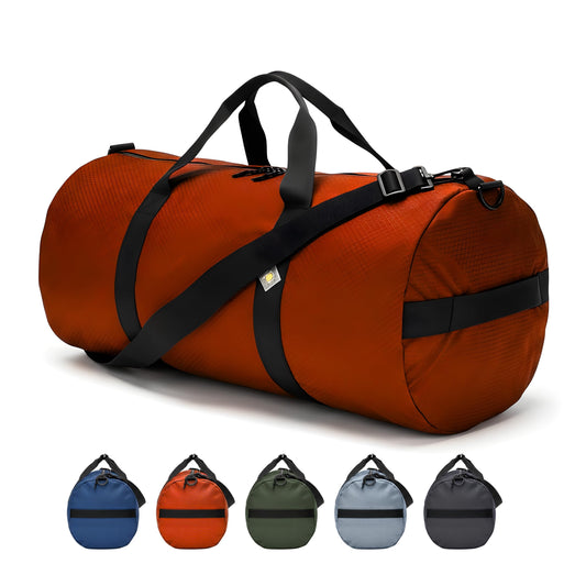 Diamond Ripstop Large Packable Duffel Bag 75L – Ultra-Tough Weatherproof Travel & Sports Bag (International Orange)