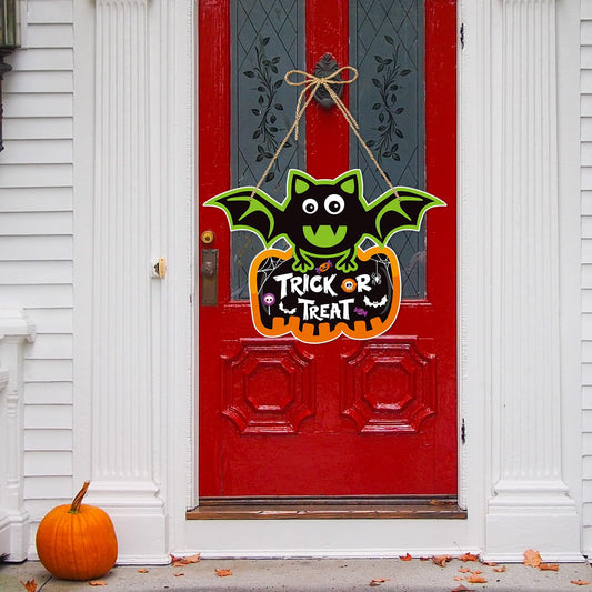 Halloween Door Hanger Set – 5PCS Hanging Paper Signs with Ghosts, Pumpkins & Bats for Fall Party Decor