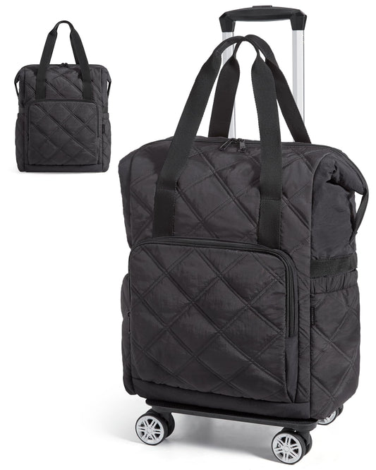 Bagsmart 2-in-1 Rolling Duffle Bag with Detachable Wheels 35L – Carry-On Weekender, Black