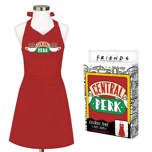 Friends™ Central Perk Red Apron – Monica & Rachel Inspired Kitchen Costume for Fans ❤️☕