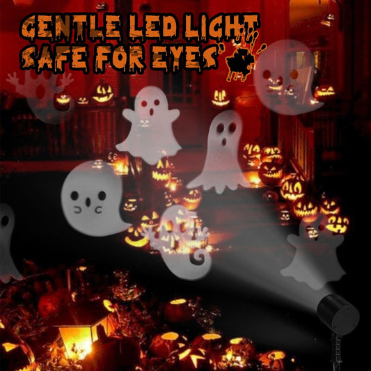 LED Halloween Ghost Projector – 6 Moving Ghost Patterns for Indoor & Outdoor Spooky Lighting