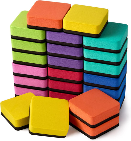 24-Pack Magnetic Square Dry Erase Erasers