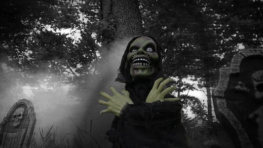 24" Jumping Man Groundbreaker Animatronic – Touch Activated Halloween Prop with Lights, Sound & Motion