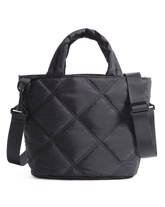 BAGSMART Mini Puffy Crossbody Bag for Women – Lightweight Small Travel Purse with Card Slots & Pockets (Black)