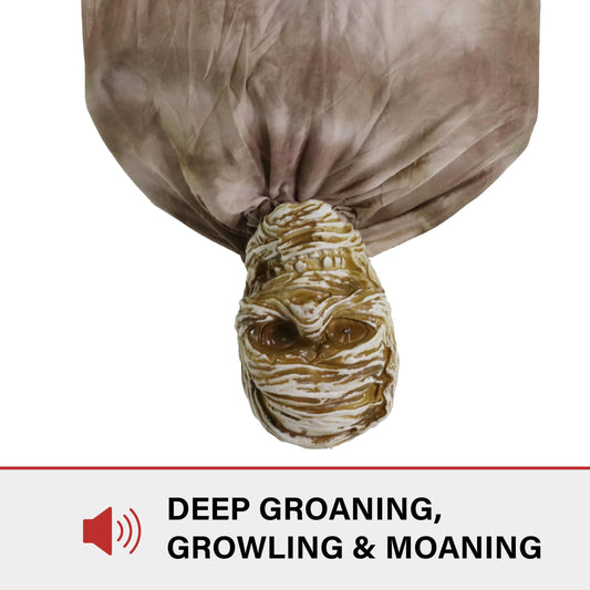 5ft Upside Down Hanging Skeleton Animatronic – LED Eyes, Sound & Motion Activated Halloween Prop