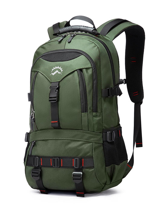 KAKA Flight-Approved Travel Backpack with 17.3” Laptop Compartment – Anti-Theft Carry-On Backpack for Men & Women – Green