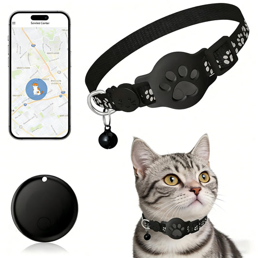 Apple Find My Cat GPS Tracker, Waterproof Smart Pet Locator, No Subscription, Lightweight iOS Compatible Collar Tracker