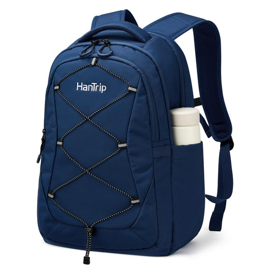 Hantrip Large School & College Backpack with Laptop Compartment, Chest Strap, Water-Resistant Design
