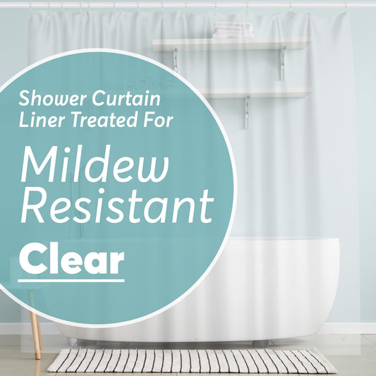 Clear PEVA Shower Curtain Liner 72x72 – Odorless Waterproof Bath Liner with Magnets & Rust-Proof Grommets