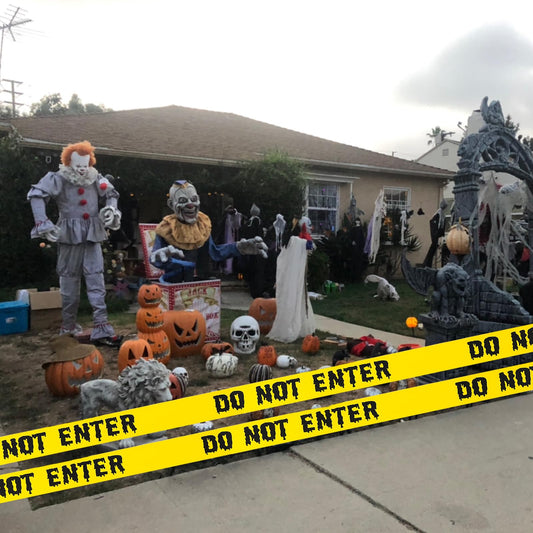 Halloween Caution Tape – 82ft “Caution” & “Do Not Enter” Yellow Roll for Haunted House & Party Decor
