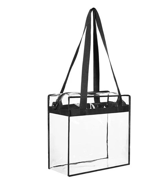2-Pack Clear PVC Tote Bags 👜 Large Transparent Handbag with Zipper – Stadium Security Approved