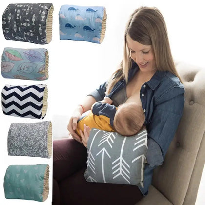 Adjustable Baby Cotton Nursing Arm Pillow – Washable Breastfeeding Cushion Pad for Infant Feeding Comfort