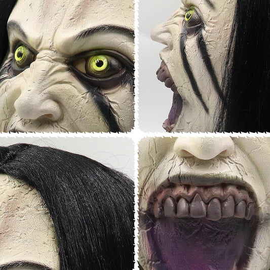 Crying Woman’s Cursed Latex Mask – Scary Full-Head Ghost Mask with Realistic Hair for Halloween 👻💀🕯️