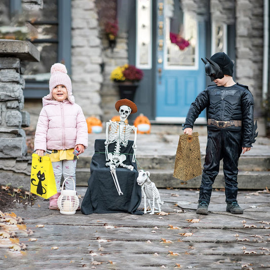 24-Pack Halloween Trick-or-Treat Gift Bags with 24 Stickers – 6 Cute Designs for Kids Candy & Party Favors